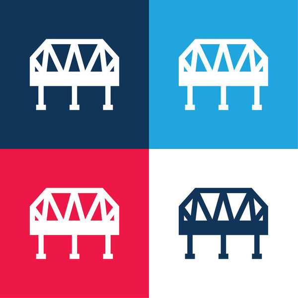 Мост синий и красный четыре цвета минимальный набор значков