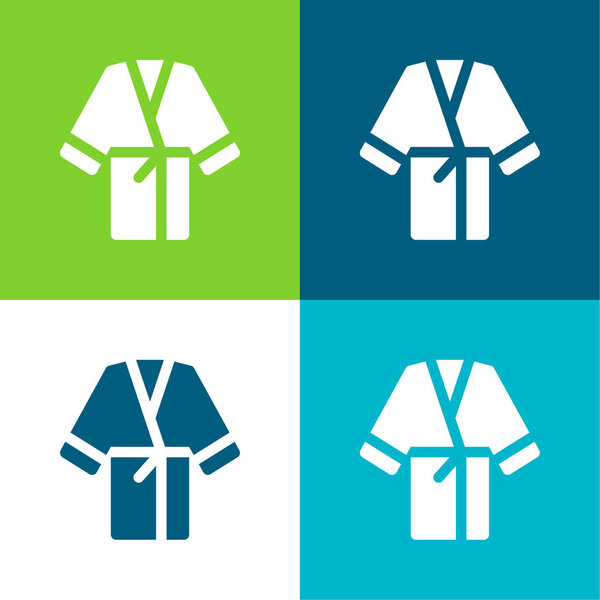 Халат Плоский четырехцветный минимальный набор значков