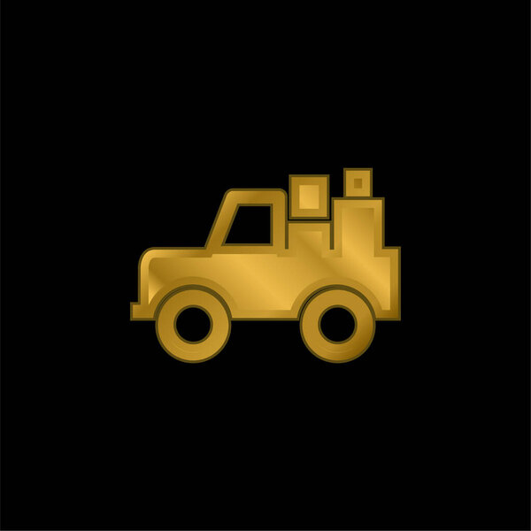 Автомобиль с позолоченной иконкой или вектором логотипа