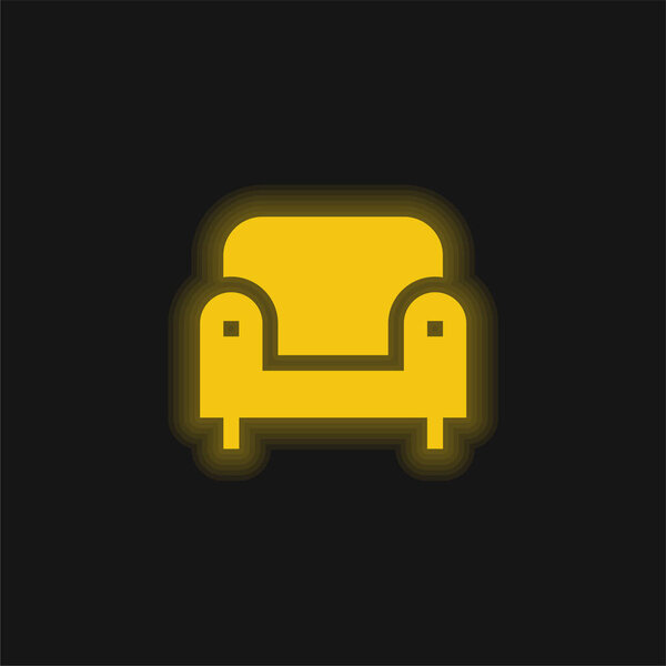 Желтая сияющая неоновая икона