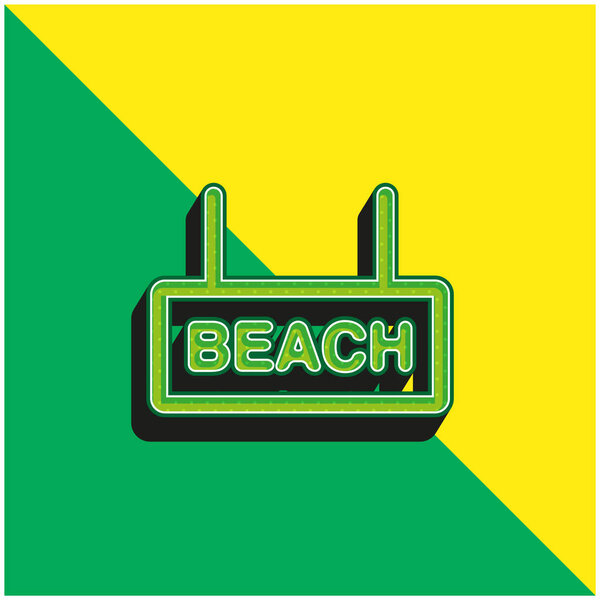 Beach Signal Green and yellow modern 3d vector icon logo