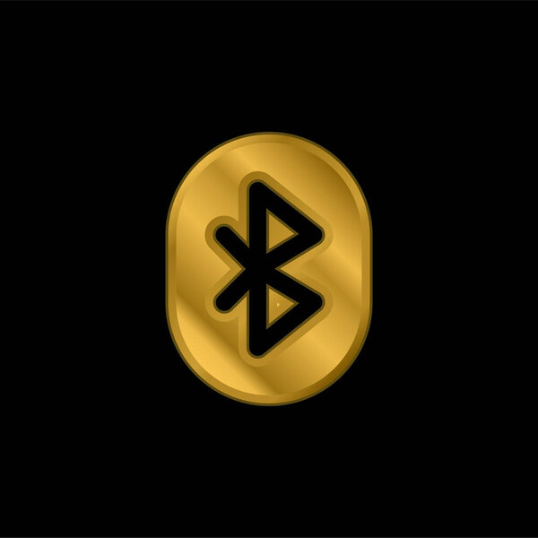 Позолоченный значок Bluetooth или вектор логотипа