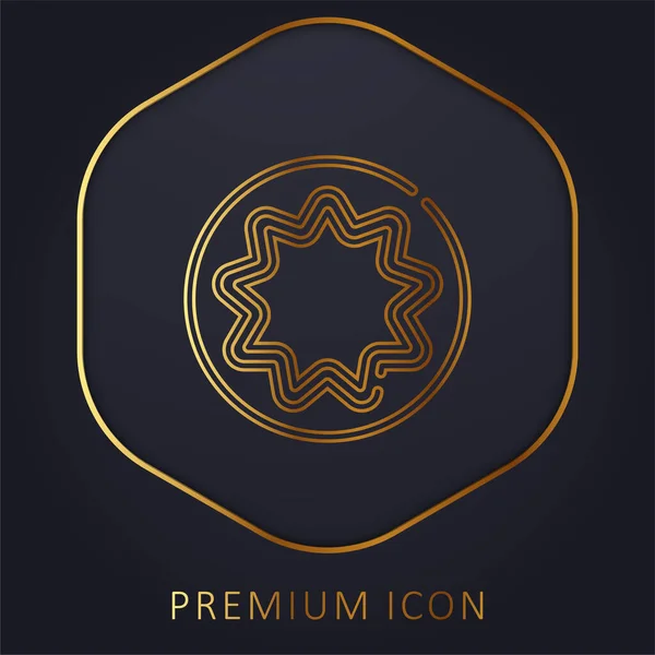 stock vector Bahaism golden line premium logo or icon