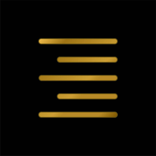 Выровнять правый позолоченный металлический значок или вектор логотипа