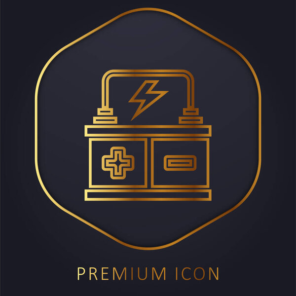 Батарея золотой линии премиум логотип или значок