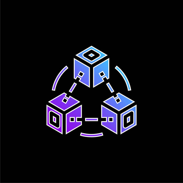 Значок синего градиента блокчейн