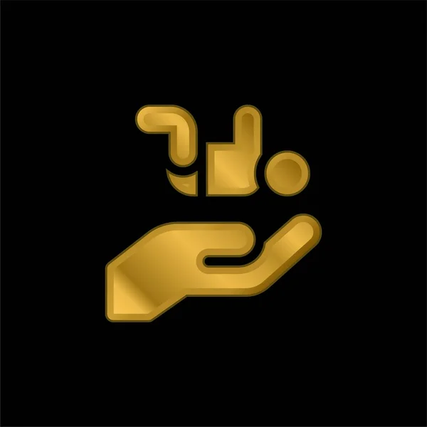 Adoption Gold Plated Metalic Icon Logo Vector — Stock Vector