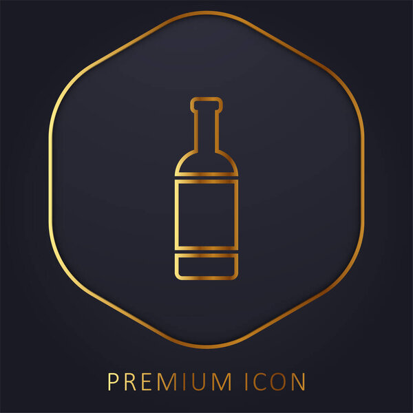 Логотип или иконка золотой линии бутылки