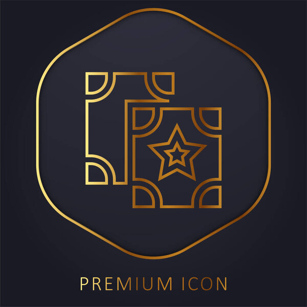 Astrology golden line premium logo or icon