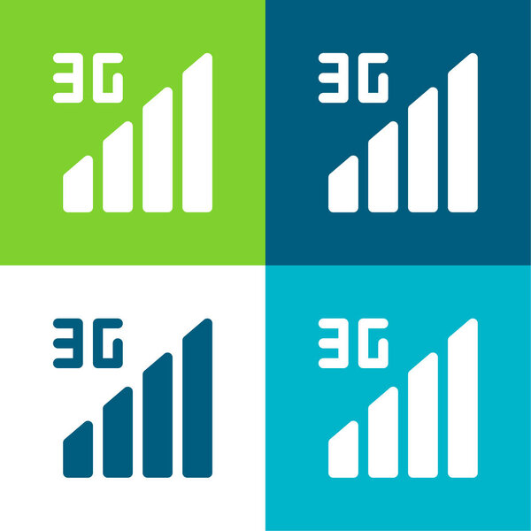 3g Flat four color minimal icon set