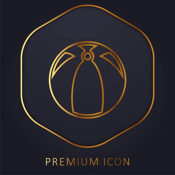 Big Beach Ball golden line premium logo or icon