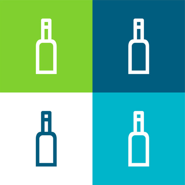 Bottle Gross Outlined Symbol Flat four color minimal icon set