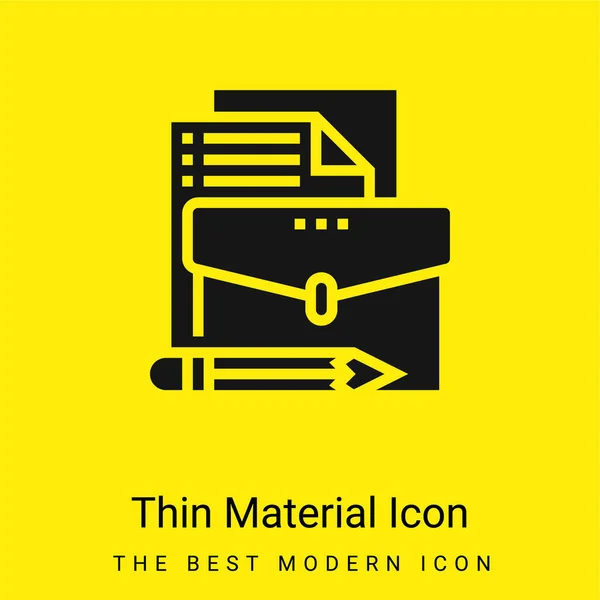 Bag Minimal Bright Yellow Material Icon — Stock Vector