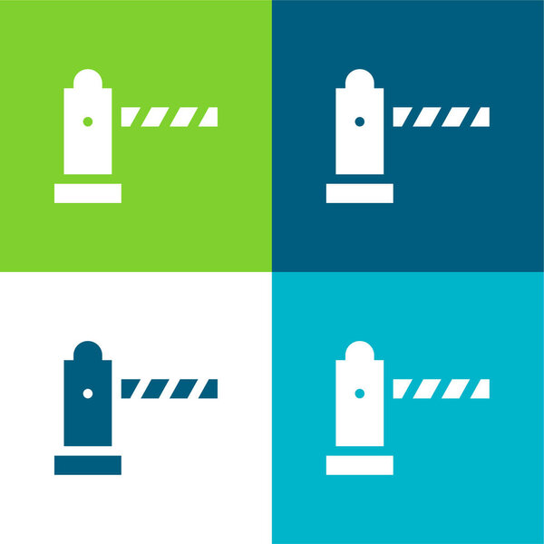 Barrier Flat four color minimal icon set