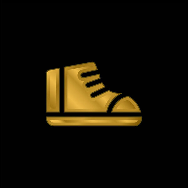 Boots gold plated metalic icon or logo vector