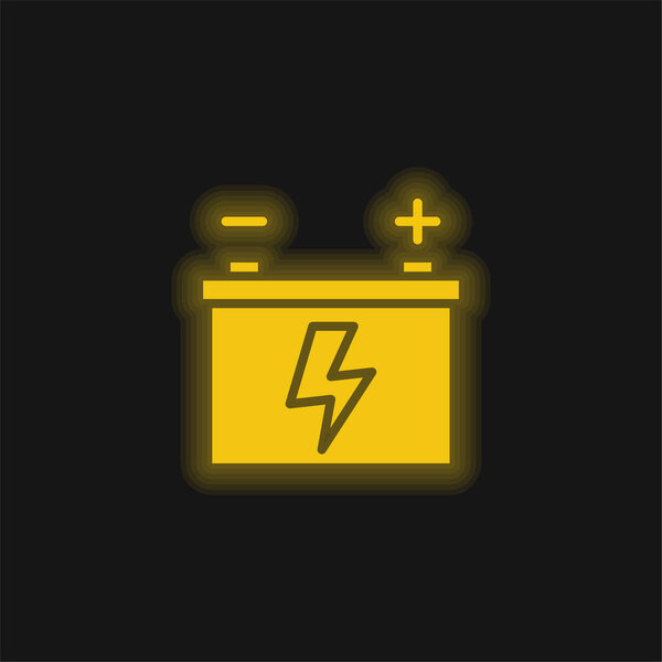 Желтый светящийся значок батареи