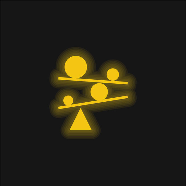 Balance yellow glowing neon icon