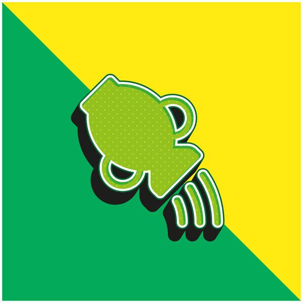 Aquarius зеленый и желтый современный 3d векторный логотип