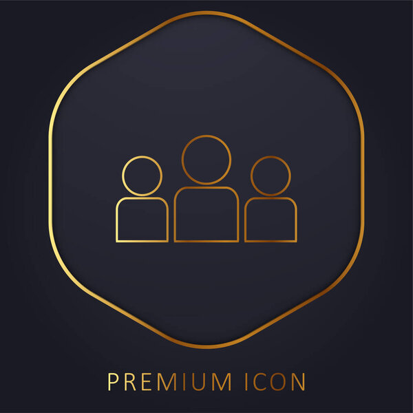 About Us golden line premium logo or icon