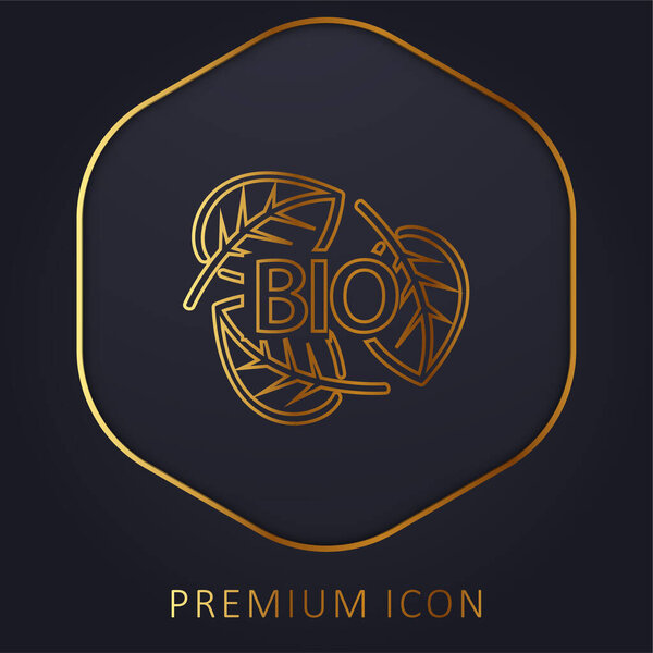 Bio Mass Eco Energy golden line premium logo or icon