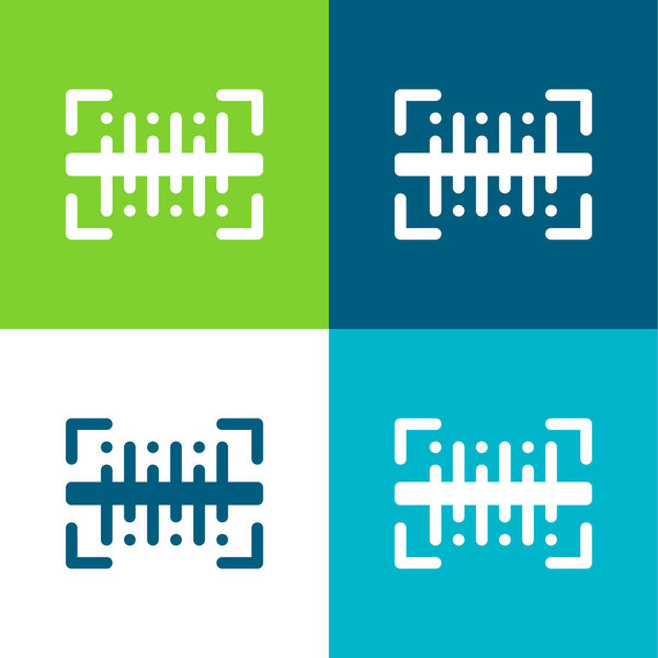 Плоский четырехцветный минимальный набор значков