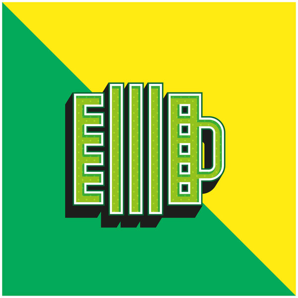 Зеленый и желтый современный трехмерный векторный логотип