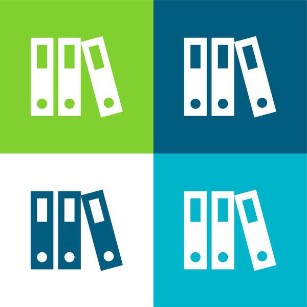 Плоский четырехцветный минимальный набор иконок