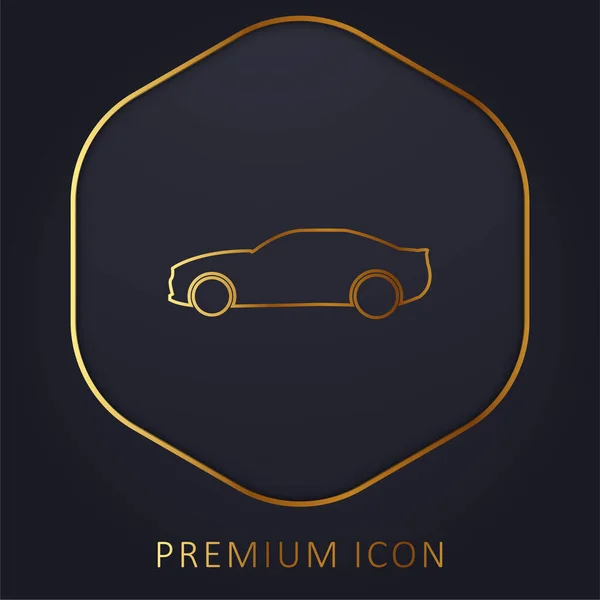 stock vector Black Big Car Side View golden line premium logo or icon