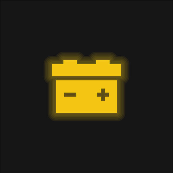 Желтый светящийся значок батареи