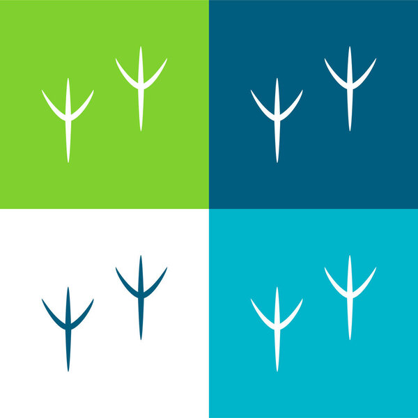 Bird Flat four color minimal icon set