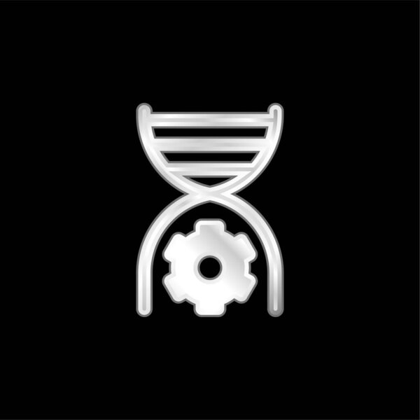 Bioengineering silver plated metallic icon