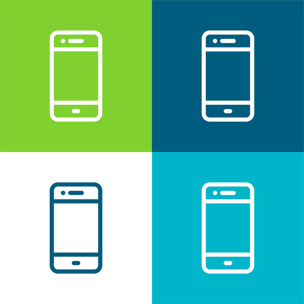 Большой телефон плоский четырехцветный минимальный набор значков