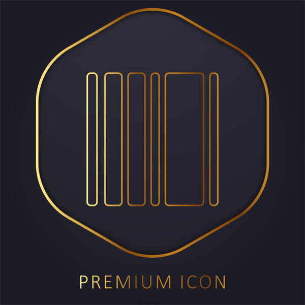 Barcode Square Variant golden line premium logo or icon