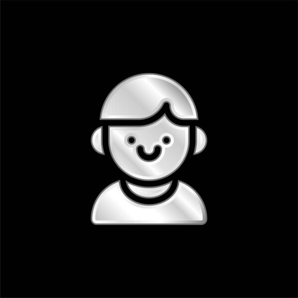 Boy silver plated metallic icon