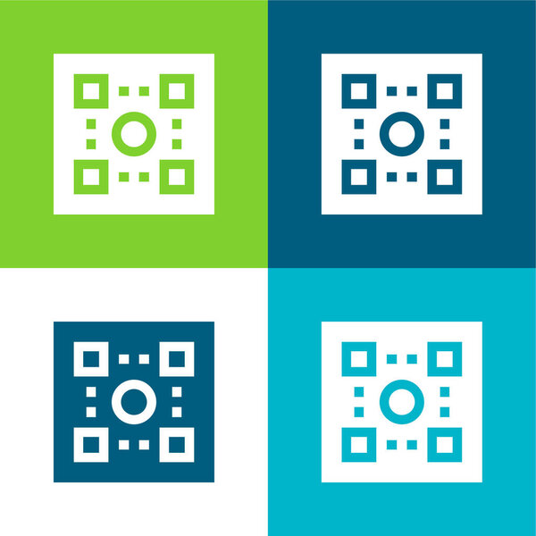 Board Game Flat four color minimal icon set