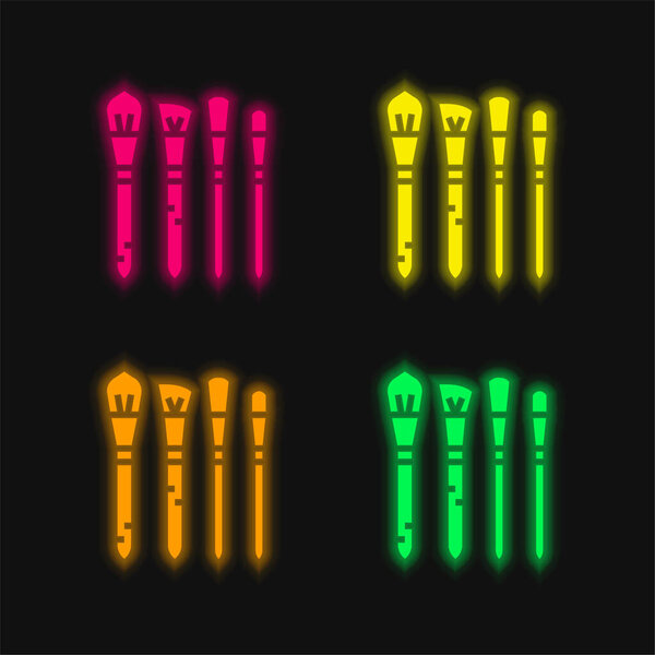 Blush four color glowing neon vector icon