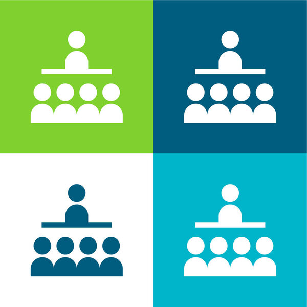 Audience Flat four color minimal icon set