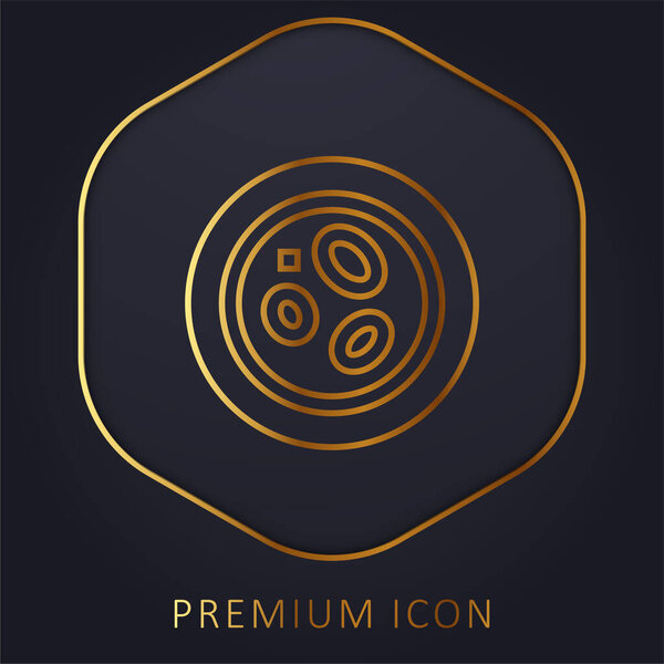 Blood Cells golden line premium logo or icon