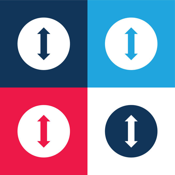 Bidirectional Arrow blue and red four color minimal icon set
