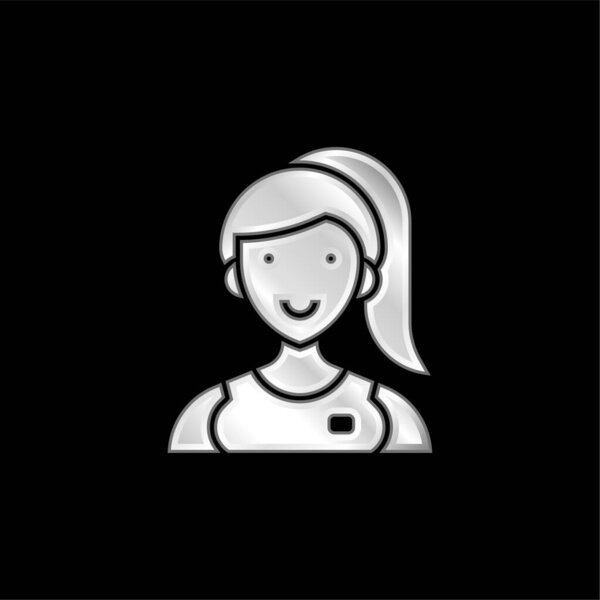 Assistant silver plated metallic icon