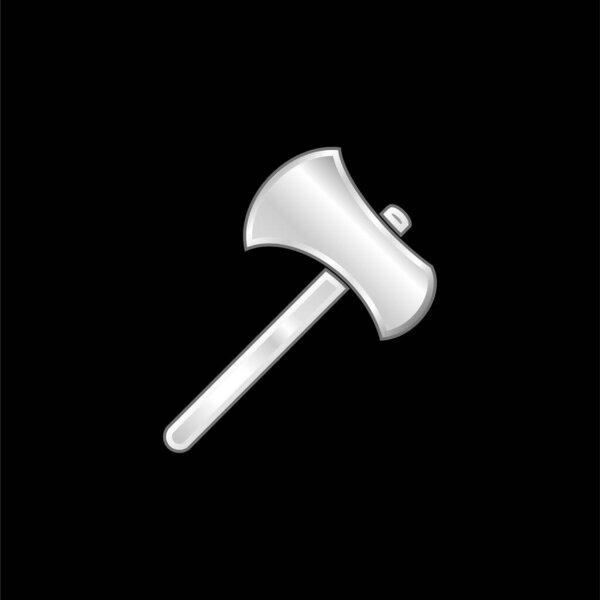 Axe Tool Outline silver plated metallic icon