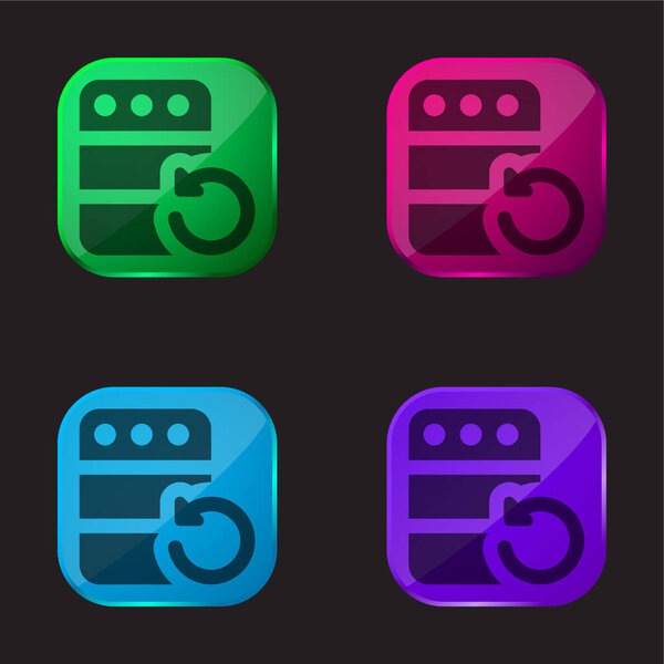 Backup four color glass button icon