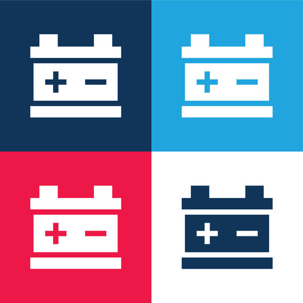 Батарея синий и красный четыре цвета минимальный набор значков