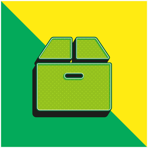 Box Green and yellow modern 3d vector icon logo