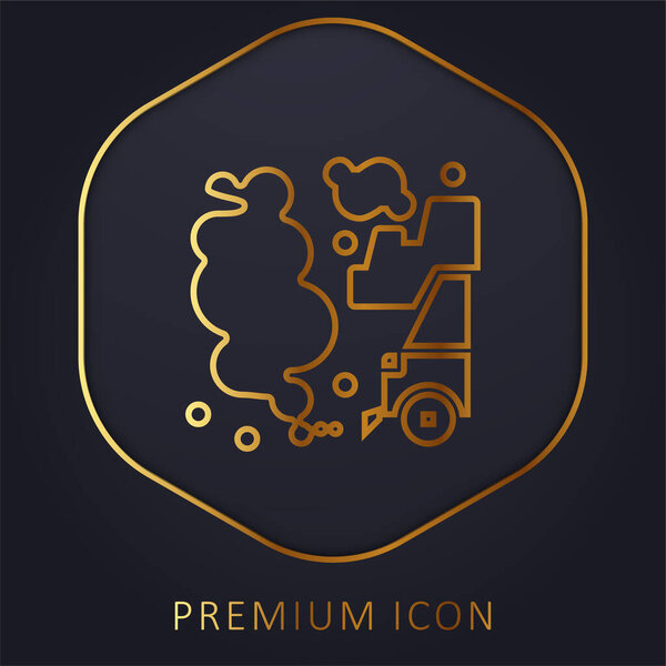 Air Pollution golden line premium logo or icon