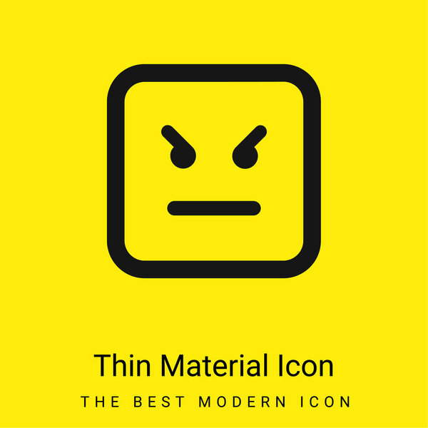 Angry Emoticon Square Face минимальный ярко-желтый значок материала
