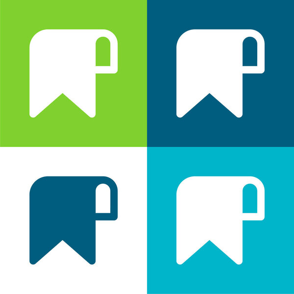 Закладка Плоские четыре цвета минимальный набор значков