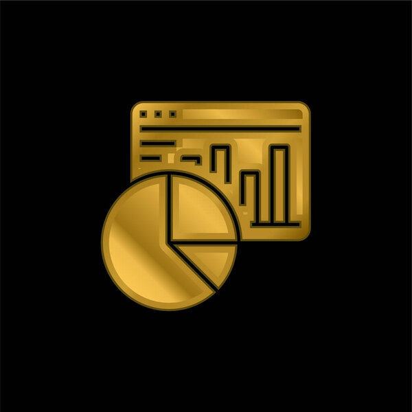  Chapado Oro Icono Metálico Logo Vector — Vector de stock