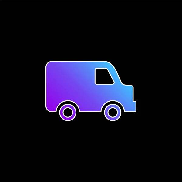 stock vector Black Delivery Small Truck Side View blue gradient vector icon