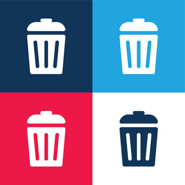 Бин синий и красный четыре цвета минимальный набор значков